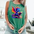 Dragon Reading a Book Bookworm Book Lover Comfort Colors Tank Top Violet
