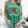 Easily Distracted By Books And Dragons Book Dragon Lover Comfort Colors Tank Top Violet