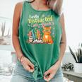 Easily Distracted By Cats And Books Book & Cat Lover Comfort Colors Tank Top Violet