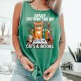 Easily Distracted By Cats And Books Book Lover Cat Comfort Colors Tank Top Violet