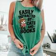 Easily Distracted By Cats And Books Lovers Reading Comfort Colors Tank Top Violet Easily Distracted By Cats And Books Lovers Reading Comfort Colors Tank Top Violet