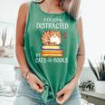 Easily Distracted By Cats And Books Reading Lover Bookish Comfort Colors Tank Top Violet