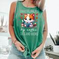 Easily Distracted By Coffee Cats And Books Comfort Colors Tank Top Violet
