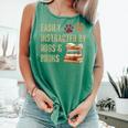 Easily Distracted By Dogs And Books Pets Books Lovers Comfort Colors Tank Top Violet