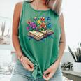 Enchanted Open Book With Blooming Flowers Comfort Colors Tank Top Violet