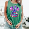 Fantasy Dragon Reading Books Bookworm Comfort Colors Tank Top Violet Fantasy Dragon Reading Books Bookworm Comfort Colors Tank Top Violet