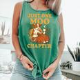 Floral Cow Reading Pun Just One More Chapter Cozy Book Lover Comfort Colors Tank Top Violet