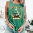 Floral Tarot Card The Reader Skeleton Reading Book Comfort Colors Tank Top Violet