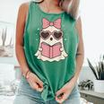 Ghost Reading Book Halloween Cat Lover Comfort Colors Tank Top Violet
