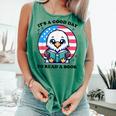 A Good Day To Read a Book Reading Eagle With American Flag Comfort Colors Tank Top Violet