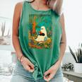 Groovy Ghost Reading Book Cat Halloween Ghost Teacher Comfort Colors Tank Top Violet