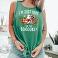 Halloween Book Lover Ghost Witch Books & Pumpkins Comfort Colors Tank Top Violet