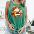 Halloween Ghost Reading Book Lovers Coffee Girl Women Comfort Colors Tank Top Violet