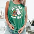Haunted By My TBR Cute Ghost Book Reading Teacher Halloween Comfort Colors Tank Top Violet