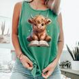 Highland Cow Reading Book Bookworm Comfort Colors Tank Top Violet Highland Cow Reading Book Bookworm Comfort Colors Tank Top Violet