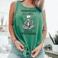 Introvert Read Spicy Books Lover Bookworm Skeleton Reading Comfort Colors Tank Top Violet