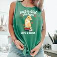 Just a Girl Who Loves Cats And Books Reading Cat & Bookworm Comfort Colors Tank Top Violet