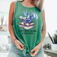 Just One More Chapter Book Dragon Reading Book Lover Bookish Comfort Colors Tank Top Violet