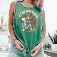 Just One More Chapter Skeleton Reading Cozy Books Comfort Colors Tank Top Violet