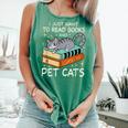 I Just Want To Read Books And Pet Cats Bookish Bookworm Comfort Colors Tank Top Violet