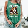 Kawaii Feline Book Reading Read Books Pet My Calico Cat Men Women Comfort Colors Tank Top Violet