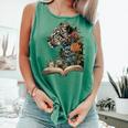 Leopard Book Flower Comfort Colors Tank Top Violet