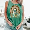 Leopard Teacher Wild About Reading Books Reader Librarian Comfort Colors Tank Top Violet