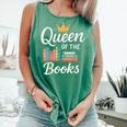 Librarian Queen Of The Books Book Reading Library Comfort Colors Tank Top Violet