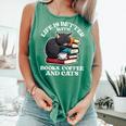 Life Is Better With Books Cats & Coffee Librarian Book Lover Comfort Colors Tank Top Violet Life Is Better With Books Cats & Coffee Librarian Book Lover Comfort Colors Tank Top Violet