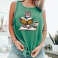 Life Is Better With Cats Coffee Books Cat Reading Book Comfort Colors Tank Top Violet
