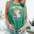 Take a Look It's In a Book Teacher Reading Apparel Comfort Colors Tank Top Violet