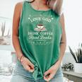 Love God Drink Coffee Read Books Coffee & Jesus Comfort Colors Tank Top Violet