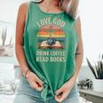 Love God Drink Coffee Read Books Comfort Colors Tank Top Violet