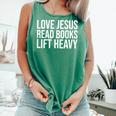 Love Jesus Read Books Lift Heavy Comfort Colors Tank Top Violet Love Jesus Read Books Lift Heavy Comfort Colors Tank Top Violet