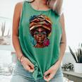Melanin Girl Afro Book Lover Librarian Teacher Student Comfort Colors Tank Top Violet