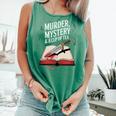 Murder Mystery And a Cup Of Tea Book Humor Comfort Colors Tank Top Violet