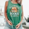 All I Need Is Books And Cats Reading Comfort Colors Tank Top Violet