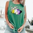 Non-Binary Book Lover Nonbinary Daisy LGBT Reading Pride Comfort Colors Tank Top Violet