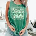 Normal Isn't Coming Back Jesus Is Book Of Revelations Bible Comfort Colors Tank Top Violet Normal Isn't Coming Back Jesus Is Book Of Revelations Bible Comfort Colors Tank Top Violet