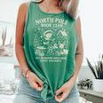 North Pole Book Club Christmas Elf Bookish Retro Graphic Comfort Colors Tank Top Violet