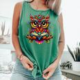 Owl With Glasses And Book Reading Comfort Colors Tank Top Violet