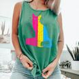 Pansexual Pride Celestial Cat Sitting Book LGBTQ Pan Colors Men Women Comfort Colors Tank Top Violet