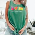 Peace Love Books Reader Librarian Library Book Comfort Colors Tank Top Violet