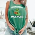 Professional Bookworm Reading Lover Cute Worm Glasses Book Comfort Colors Tank Top Violet