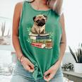Pug Dog Reading Book Coffee Read Books Be Kind Stay Weird Comfort Colors Tank Top Violet