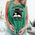 Read Banned Books Drink Coffee Fight Evil Retro Cat Comfort Colors Tank Top Violet