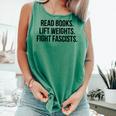 Read Books Lift Weights Fight Fascists Premium Tri-Blend Comfort Colors Tank Top Violet