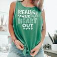Read Your Heart Out Cute For Teacher Women Love Reading Book Comfort Colors Tank Top Violet