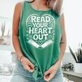 Read Your Heart Out Teacher Women Reader Bookish Book Lover Comfort Colors Tank Top Violet