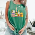 Reading Books Librarian Reader Nerd I'm Ok Teacher Comfort Colors Tank Top Violet